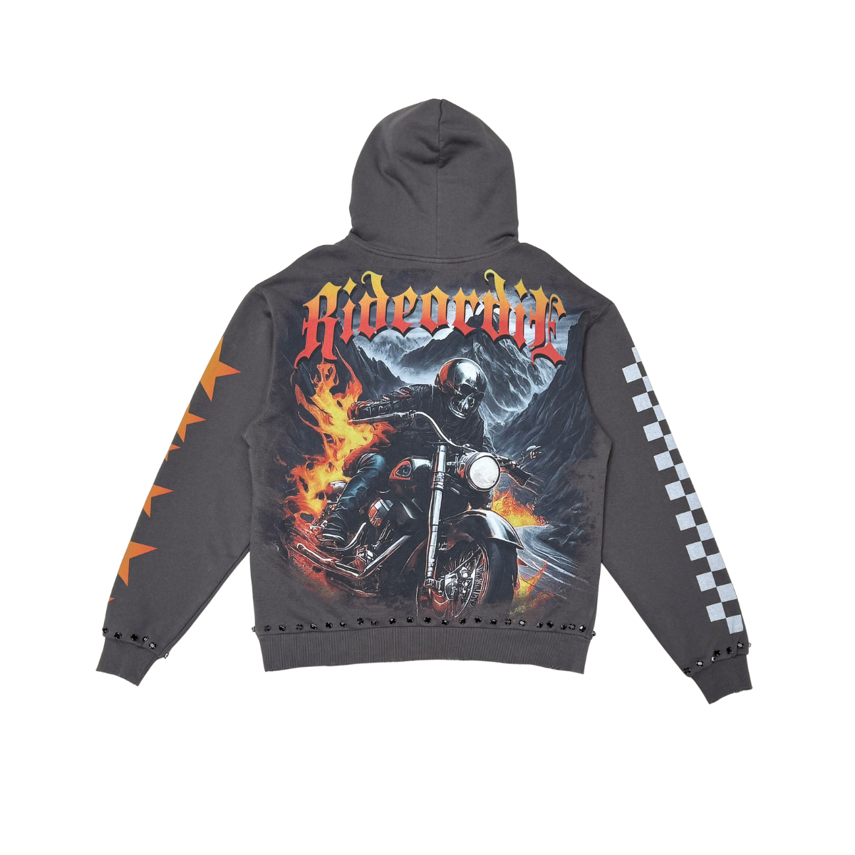 Spray Skeleton hoodie in grey