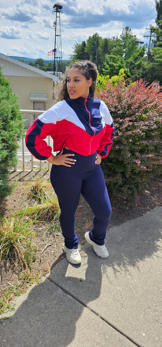 Milo color block crop top and legging set