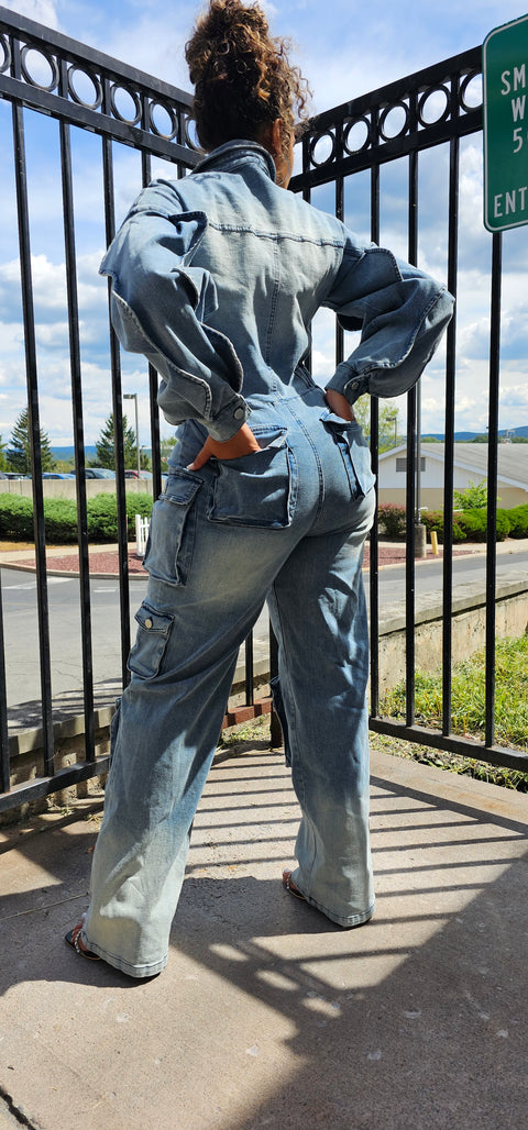 My denim jump suit