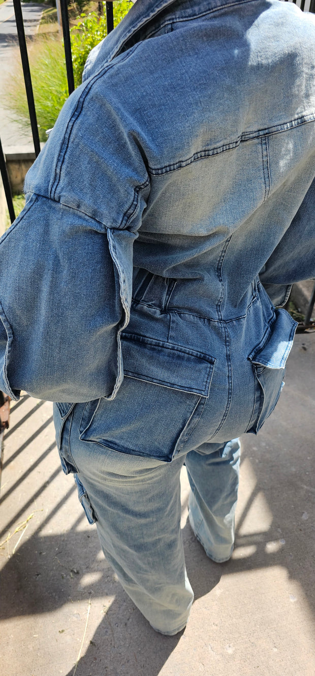 My denim jump suit