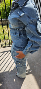 My denim jump suit