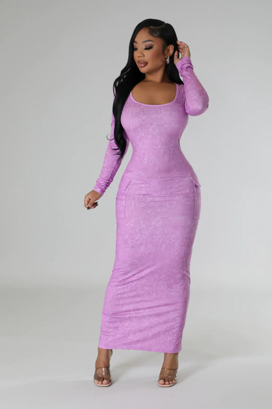Sinuous mineral wash bodycon dress