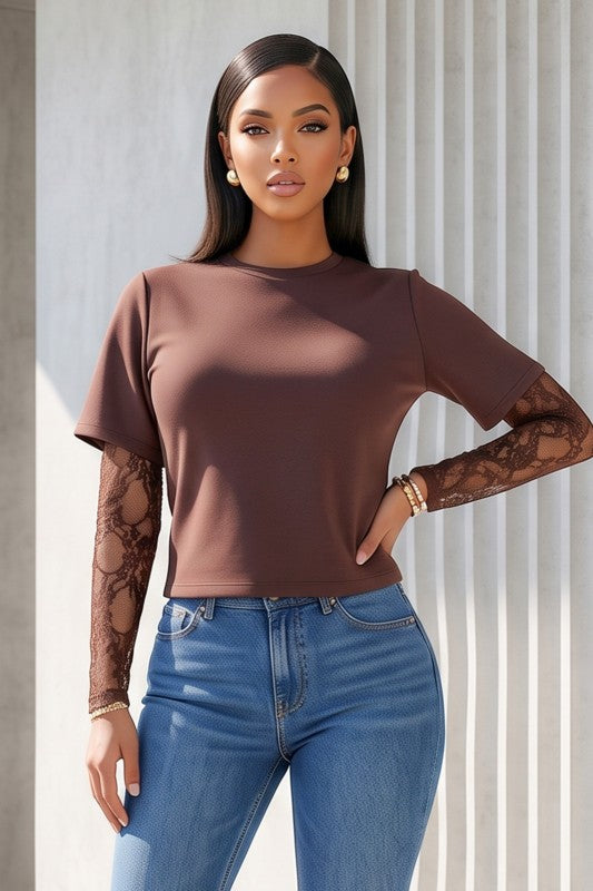 Laces long sleeve top