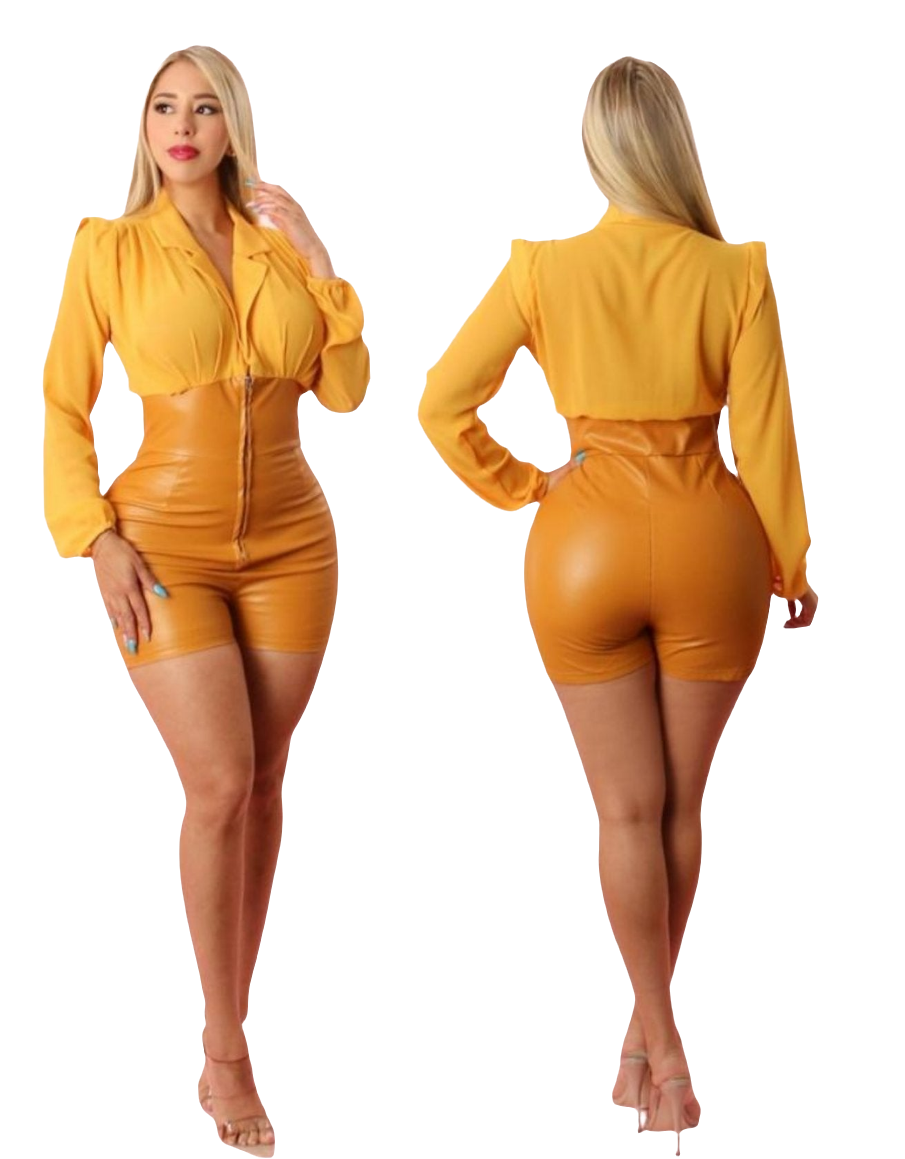 Leatherette romper