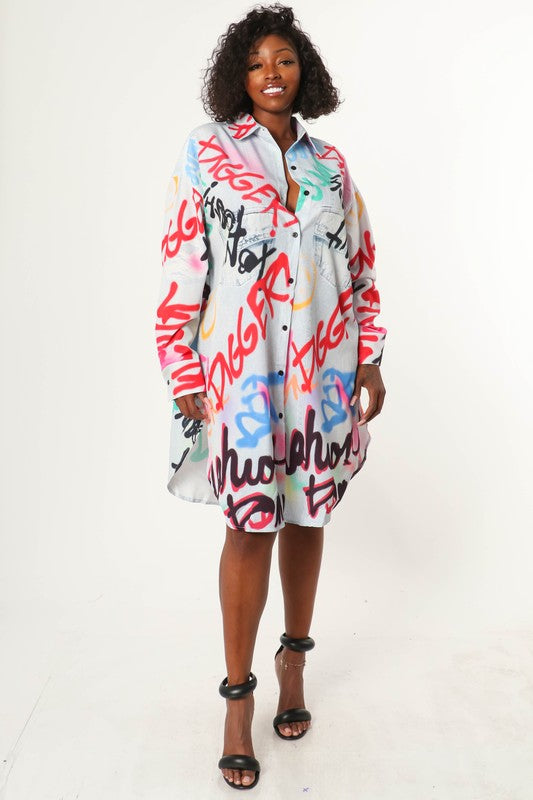 Grafitti button up