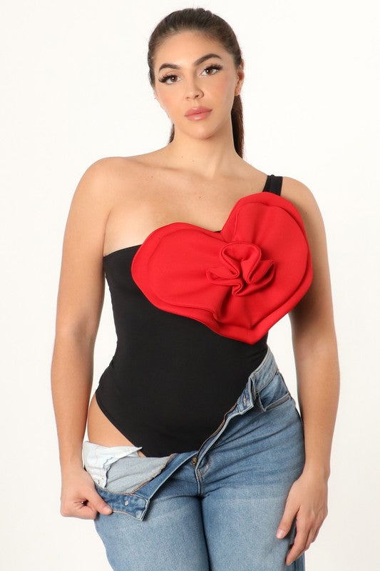 Floral heart top