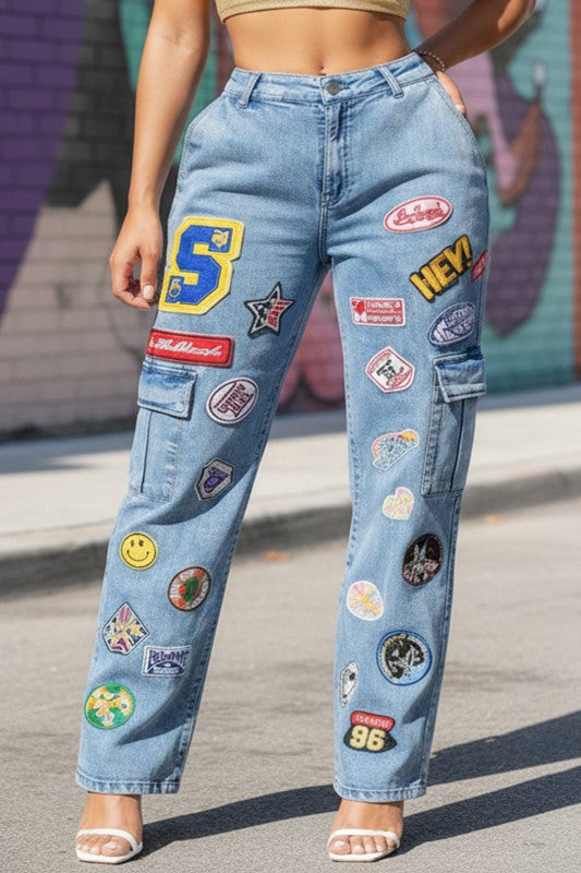 Patched out urban denim